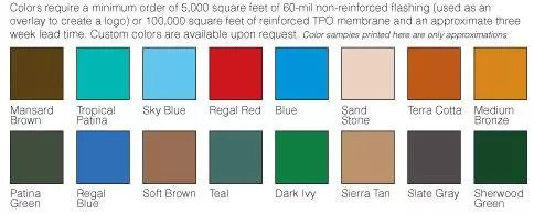 TPO System Commercial Roof System Colors